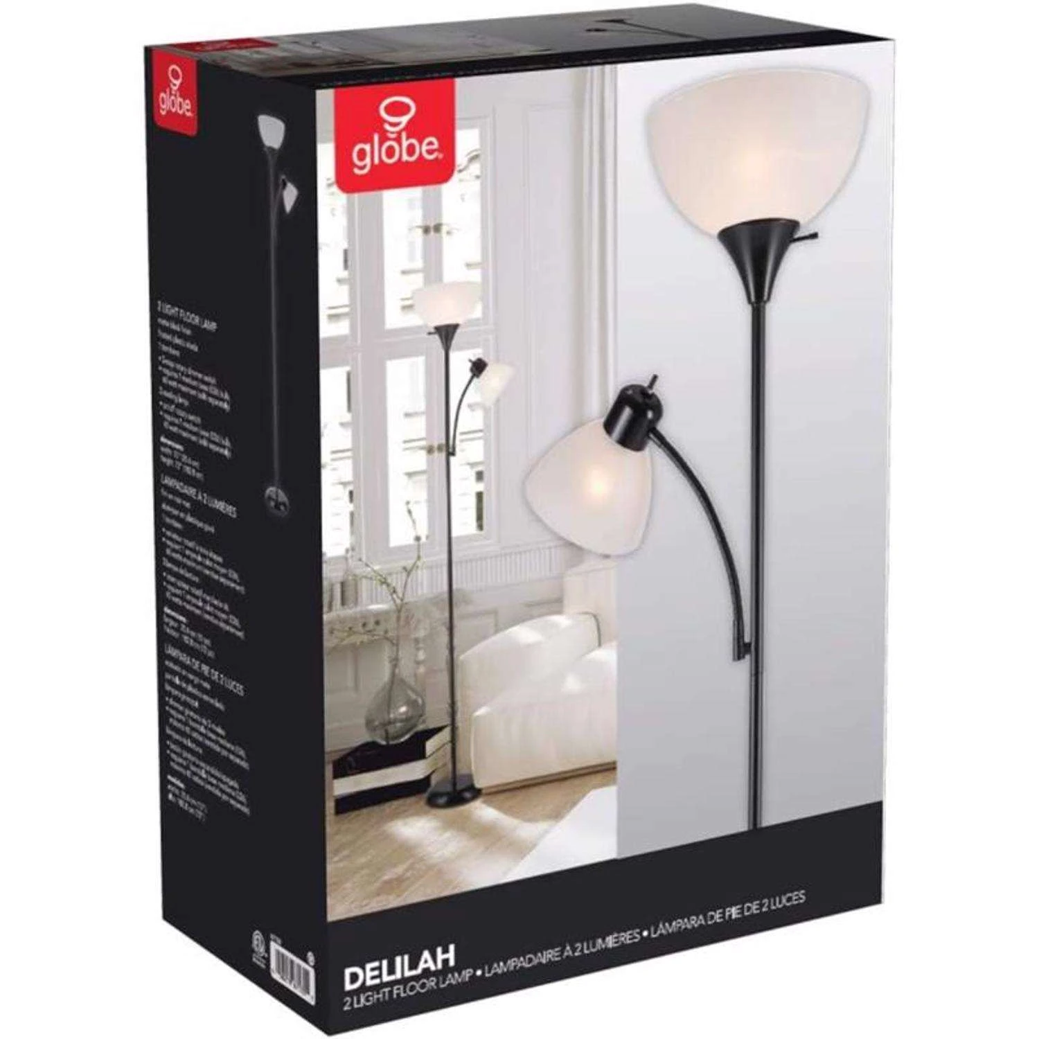 Globe Electric Delilah 72 In. Matte Black/White Floor Lamp 6 Globe Electric Delilah 72 In. Matte Black/White Floor Lamp - Image 6
