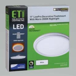 ETI 1.7 In. H X 11 In. W X 11 In. L White LED Ceiling Light Fixture With Nightlight -Lightify Store 0c472cd3 cc2a 4ee3 a4b6 7b93c86baf65