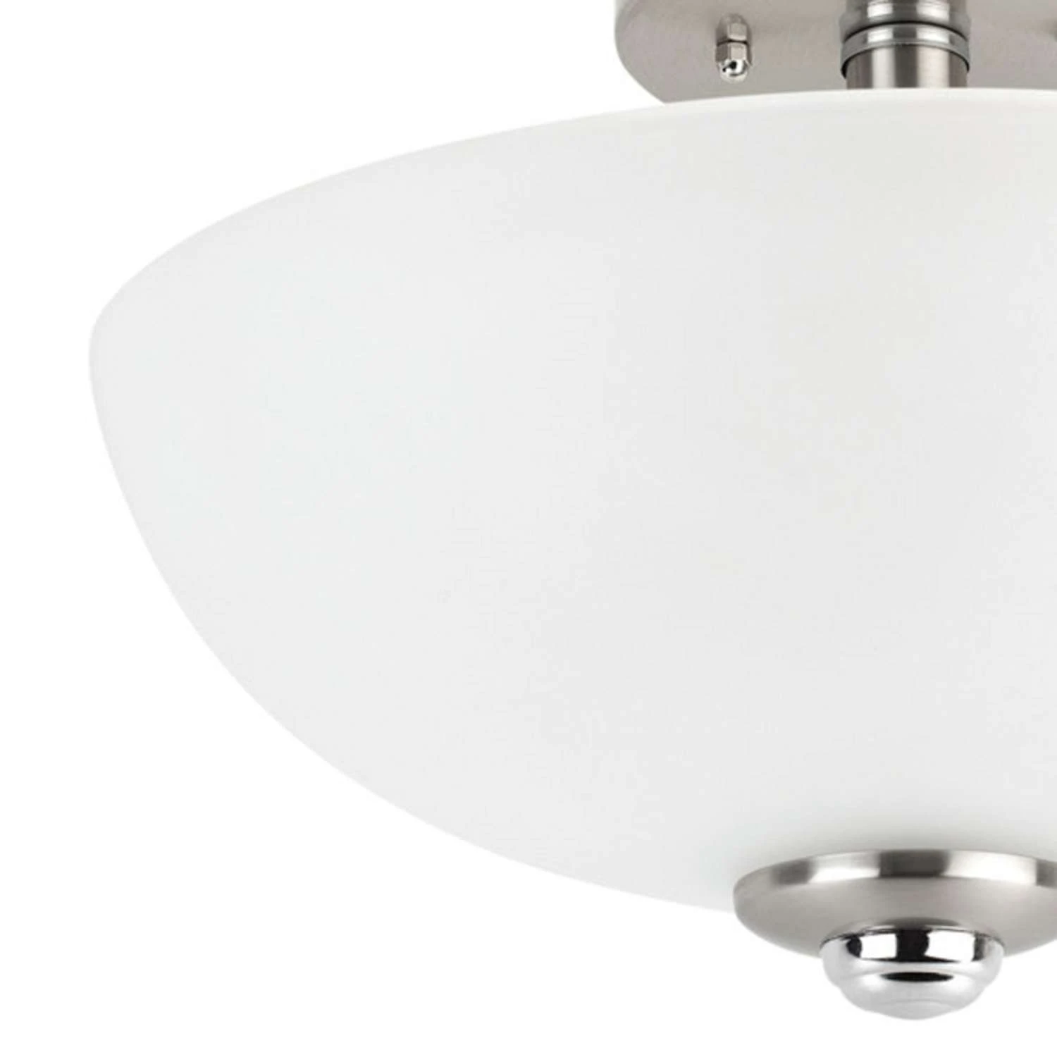 Globe Electric Hudson 8.25 In. H X 13 In. W X 13 In. L Brushed Nickel Ceiling Light 2 Globe Electric Hudson 8.25 In. H X 13 In. W X 13 In. L Brushed Nickel Ceiling Light - Image 2
