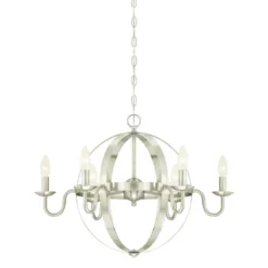 Westinghouse Brixton Brushed Nickel Gray 6 Lights Chandelier