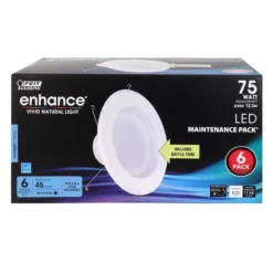 Feit Enhance White 5-6 In. W LED Dimmable Recessed Downlight 10.2 W
