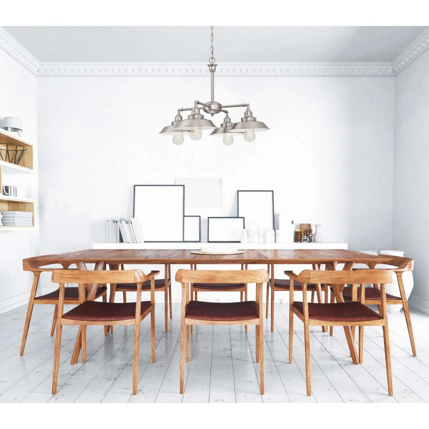 Westinghouse Iron Hill Brushed Nickel Metallic 4 Lights Chandelier 2 Westinghouse Iron Hill Brushed Nickel Metallic 4 Lights Chandelier - Image 2