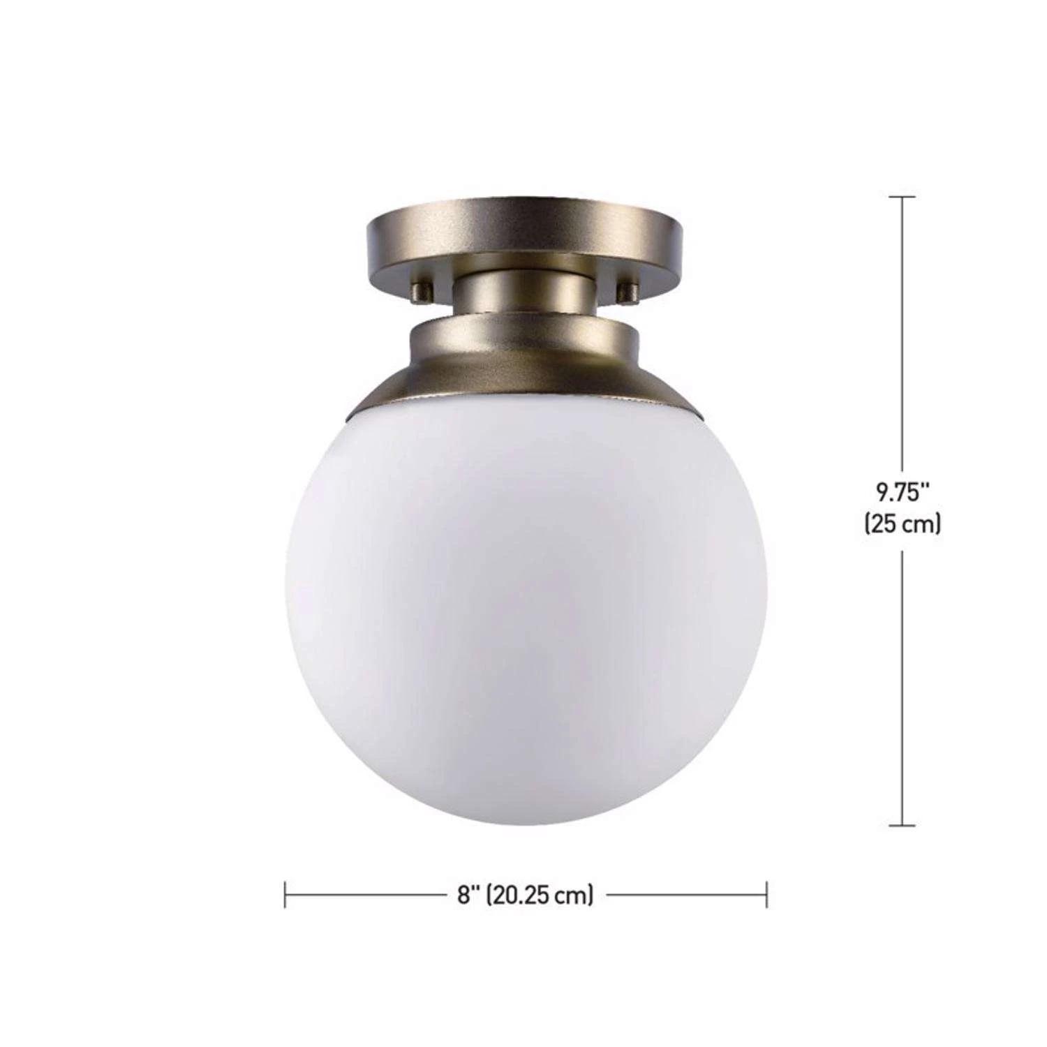 Globe Electric Portland 9.91 In. H X 8 In. W X 8 In. L Brass White Ceiling Light 4 Globe Electric Portland 9.91 In. H X 8 In. W X 8 In. L Brass White Ceiling Light - Image 4