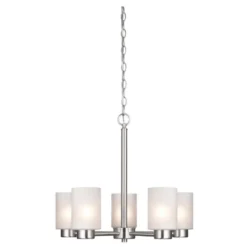 Westinghouse Sylvestre Brushed Nickel Gray 5 Lights Chandelier