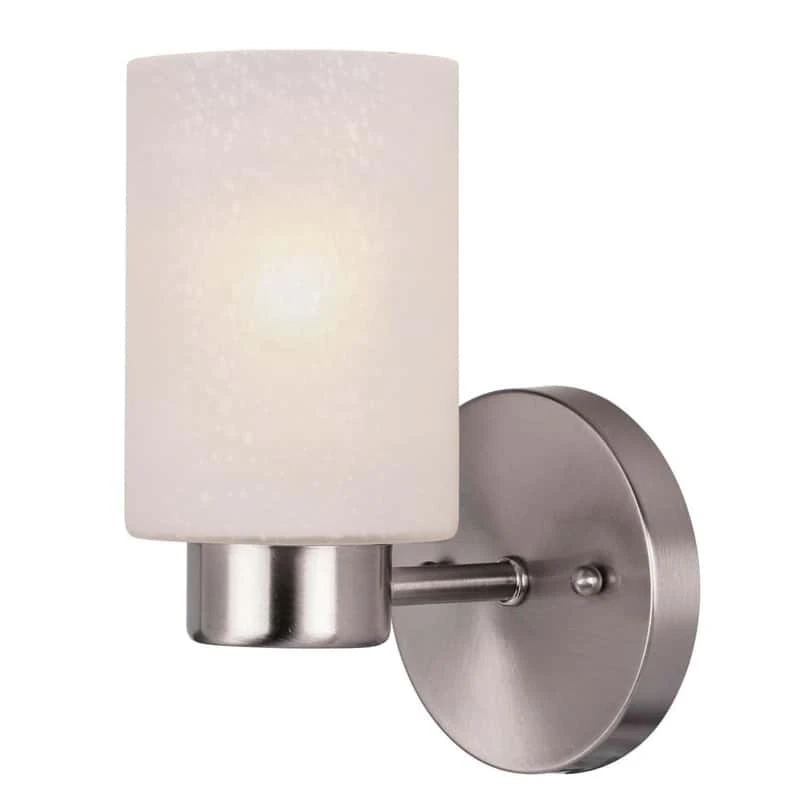 Westinghouse Sylvestre 1-Light Brushed Nickel Gray Wall Sconce 1 Westinghouse Sylvestre 1-Light Brushed Nickel Gray Wall Sconce