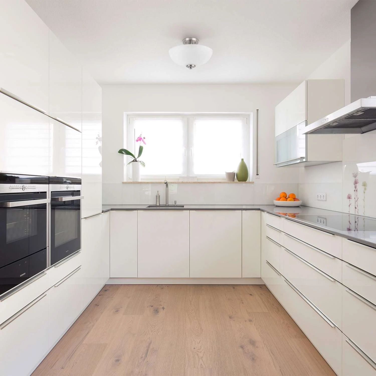 Globe Electric Hudson 8.25 In. H X 13 In. W X 13 In. L Brushed Nickel Ceiling Light 6 Globe Electric Hudson 8.25 In. H X 13 In. W X 13 In. L Brushed Nickel Ceiling Light - Image 6