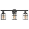 Lalia Home Black 3 Lights Incandescent Vanity Light Wall Mount