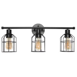 Lalia Home Black 3 Lights Incandescent Vanity Light Wall Mount