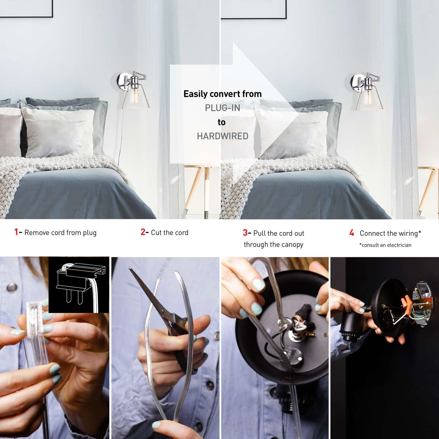 Globe Electric 1-Light Chrome Metallic Wall Sconce 7 Globe Electric 1-Light Chrome Metallic Wall Sconce - Image 7