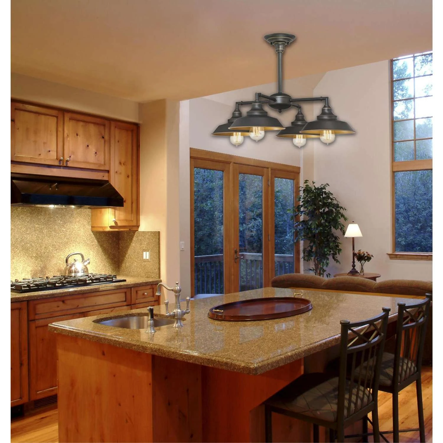 Westinghouse Iron Hill Oil Rubbed Bronze Brown 4 Lights Chandelier 2 Westinghouse Iron Hill Oil Rubbed Bronze Brown 4 Lights Chandelier - Image 2