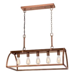 Westinghouse Oak Lane Barnwood Washed Copper 5 Lights Chandelier