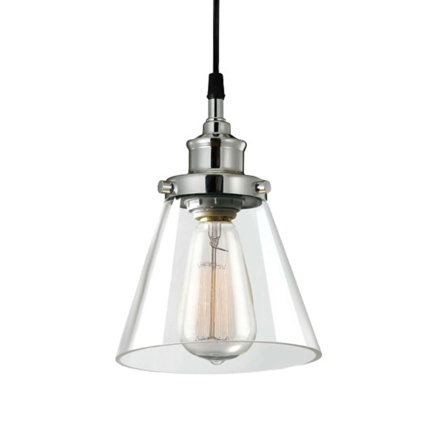 Globe Electric Parker Chrome Clear 1 Lights Pendant Light 1 Globe Electric Parker Chrome Clear 1 Lights Pendant Light
