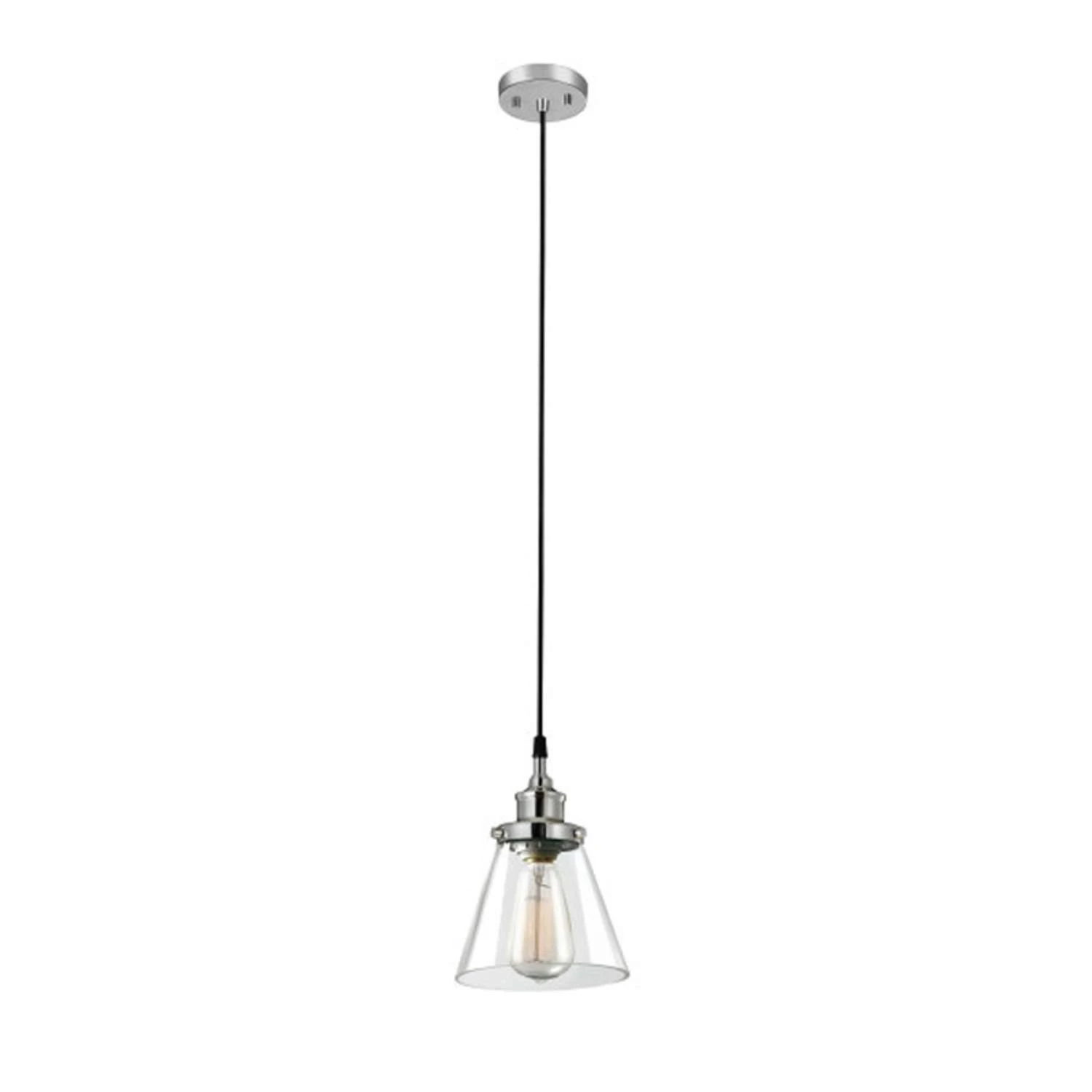 Globe Electric Parker Chrome Clear 1 Lights Pendant Light 2 Globe Electric Parker Chrome Clear 1 Lights Pendant Light - Image 2