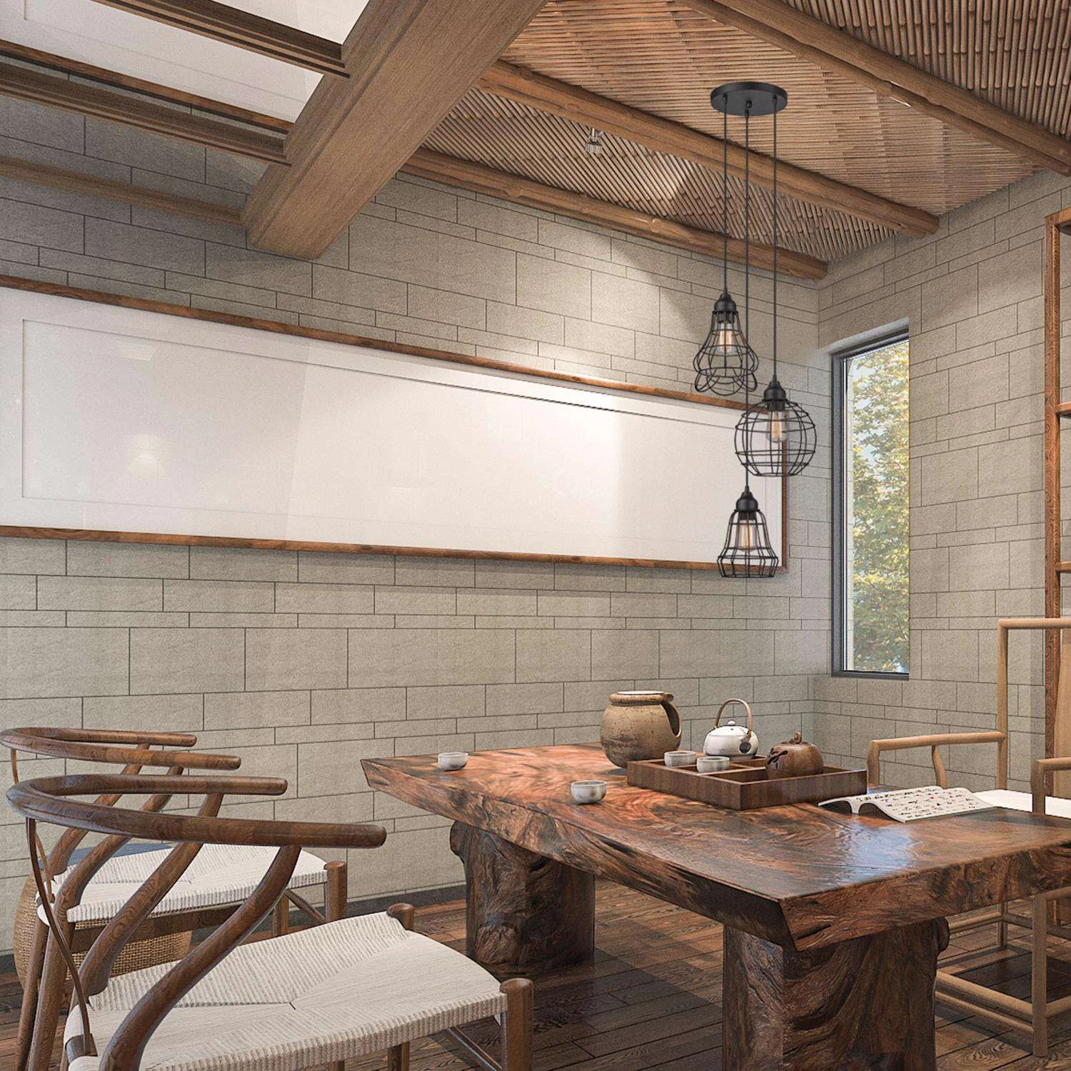 Globe Electric Jorah Matte Brown 3 Lights Pendant Light 4 Globe Electric Jorah Matte Brown 3 Lights Pendant Light - Image 4