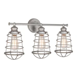 Design House Ajax Galvanized Gray 3 Lights Vanity Light Surface