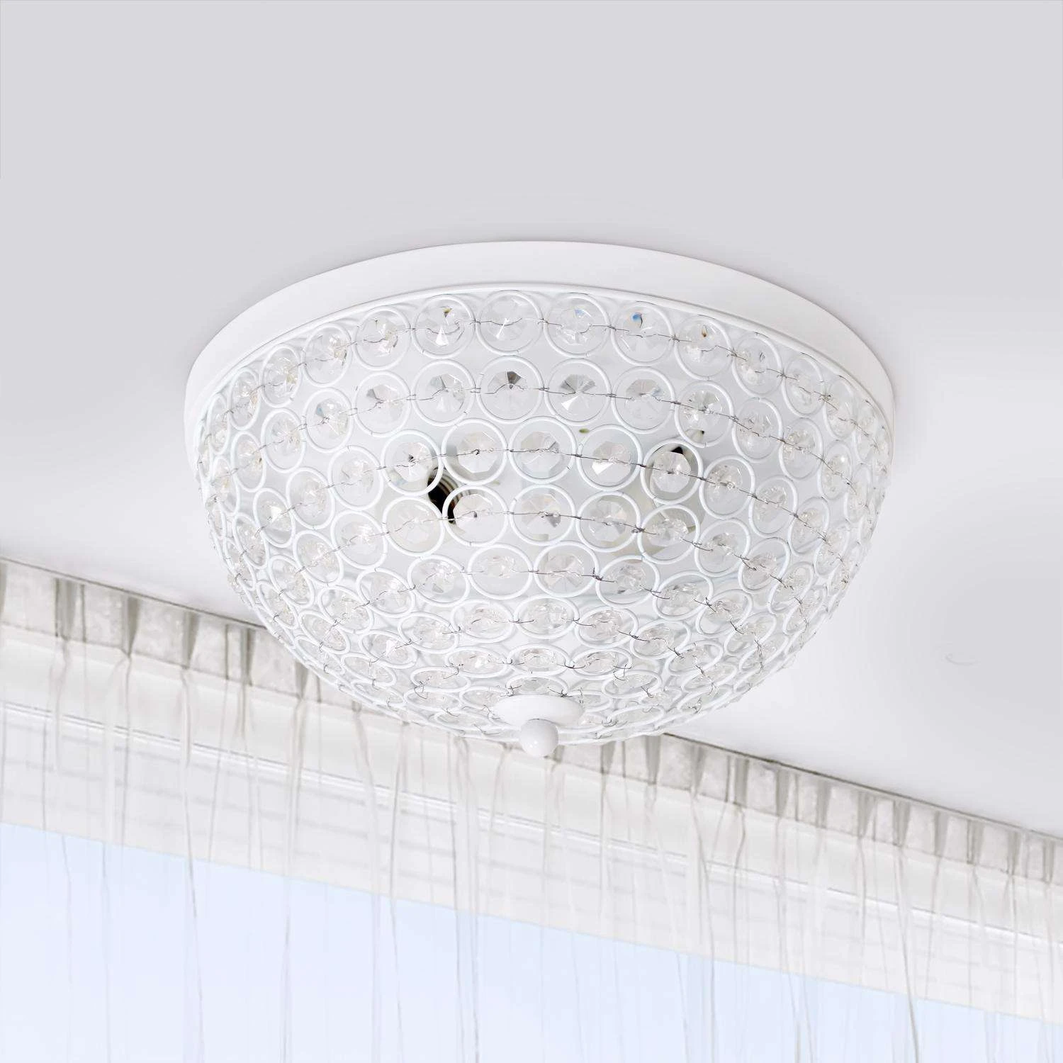Lalia Home 6.5 In. H X 13 In. W X 13 In. L White Ceiling Light 4 Lalia Home 6.5 In. H X 13 In. W X 13 In. L White Ceiling Light - Image 4