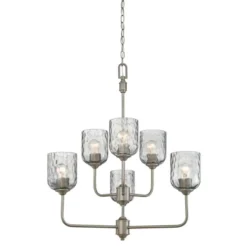 Westinghouse Basset Brushed Pewter Gray 6 Bulbs Lights Chandelier