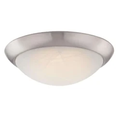 Westinghouse 3.5 In. H X 11 In. W X 11 In. L Brushed Nickel White Ceiling Light