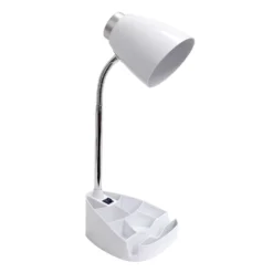 All The Rages Limelights 18.5 In. White Organizer Desk Lamp