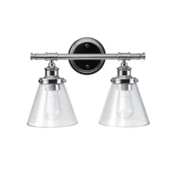 Globe Electric Parker Chrome 2 Lights Incandescent Vanity Light Wall Mount