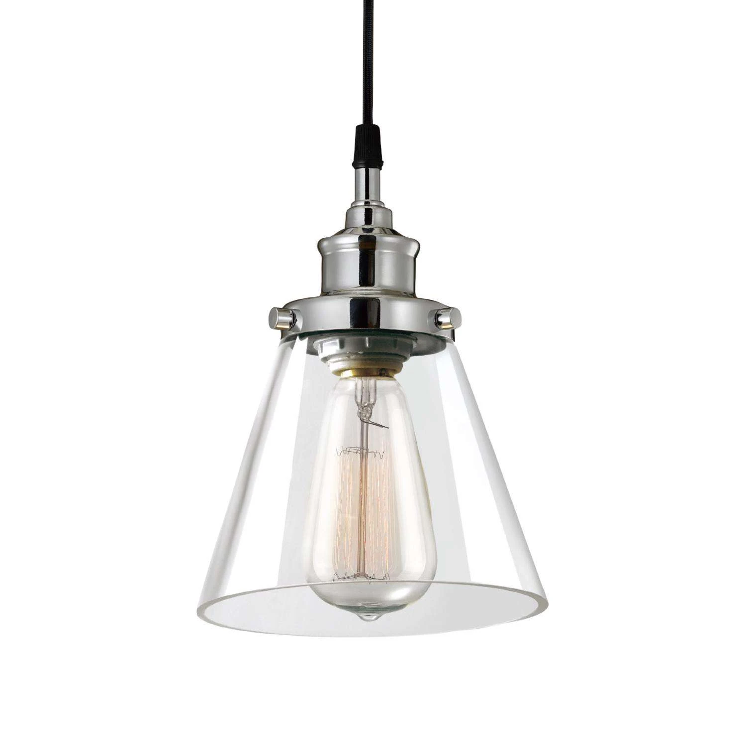 Globe Electric Parker Chrome Metallic 1 Lights Pendant Light 3 Globe Electric Parker Chrome Metallic 1 Lights Pendant Light - Image 3