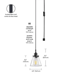 Globe Electric Jackson Matte Black 1 Lights Pendant Light -Lightify Store 47c91125 2018 4717 96d1 a7171215e5ec