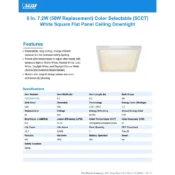 Feit EDGELIT 1.1 In. H X 5 In. W X 5 In. L Frost White LED Flat Panel Light Fixture -Lightify Store 4b621be9 e33d 4f39 b140 172c802948ff