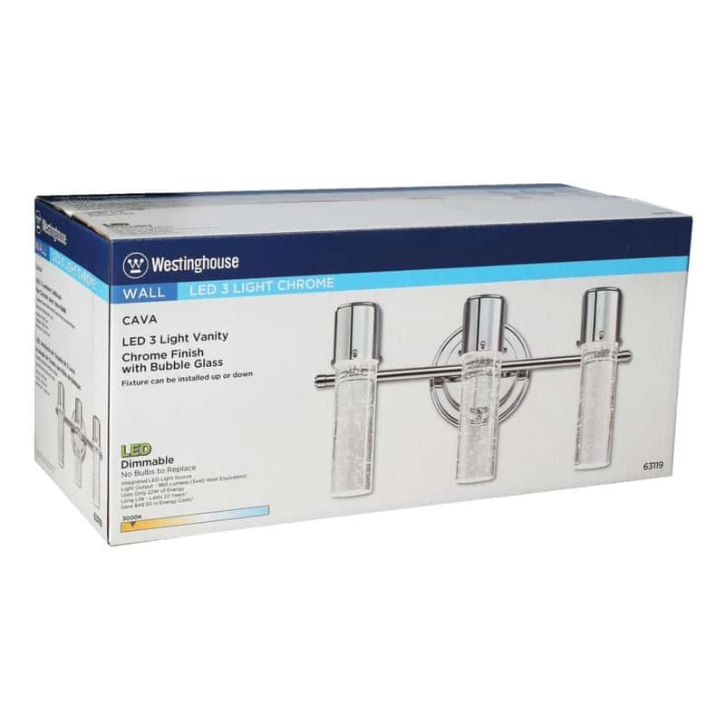 Westinghouse 3 Chrome Gray Wall Sconce 2 Westinghouse 3 Chrome Gray Wall Sconce - Image 2