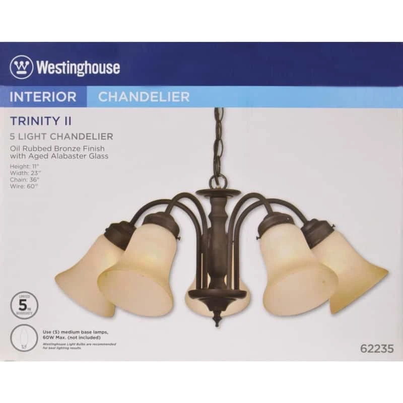 Westinghouse Oil Rubbed Bronze Brown 5 Lights Chandelier 2 Westinghouse Oil Rubbed Bronze Brown 5 Lights Chandelier - Image 2