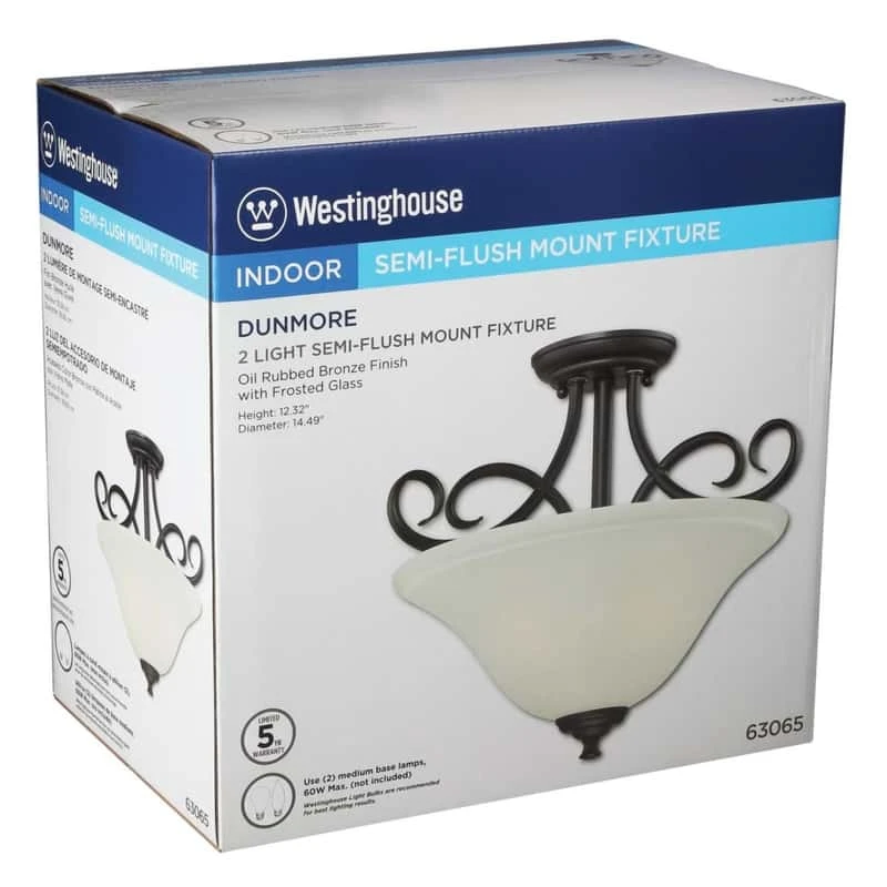 Westinghouse Dunmore 12.32 In. H X 14.49 In. W X 14.49 In. L Ceiling Light 3 Westinghouse Dunmore 12.32 In. H X 14.49 In. W X 14.49 In. L Ceiling Light - Image 3
