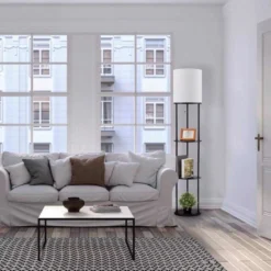 Globe Electric Reid 58 In. Matte Black/White Floor Lamp -Lightify Store 545a0b68 1cb1 4bf8 b52f 571ca84f6055