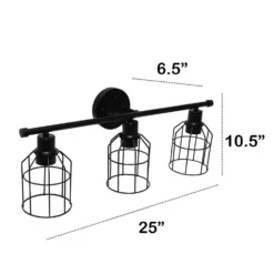Lalia Home Black 3 Lights Incandescent Vanity Light Wall Mount -Lightify Store 568d2b26 eac2 4812 a594 388316bb94d7