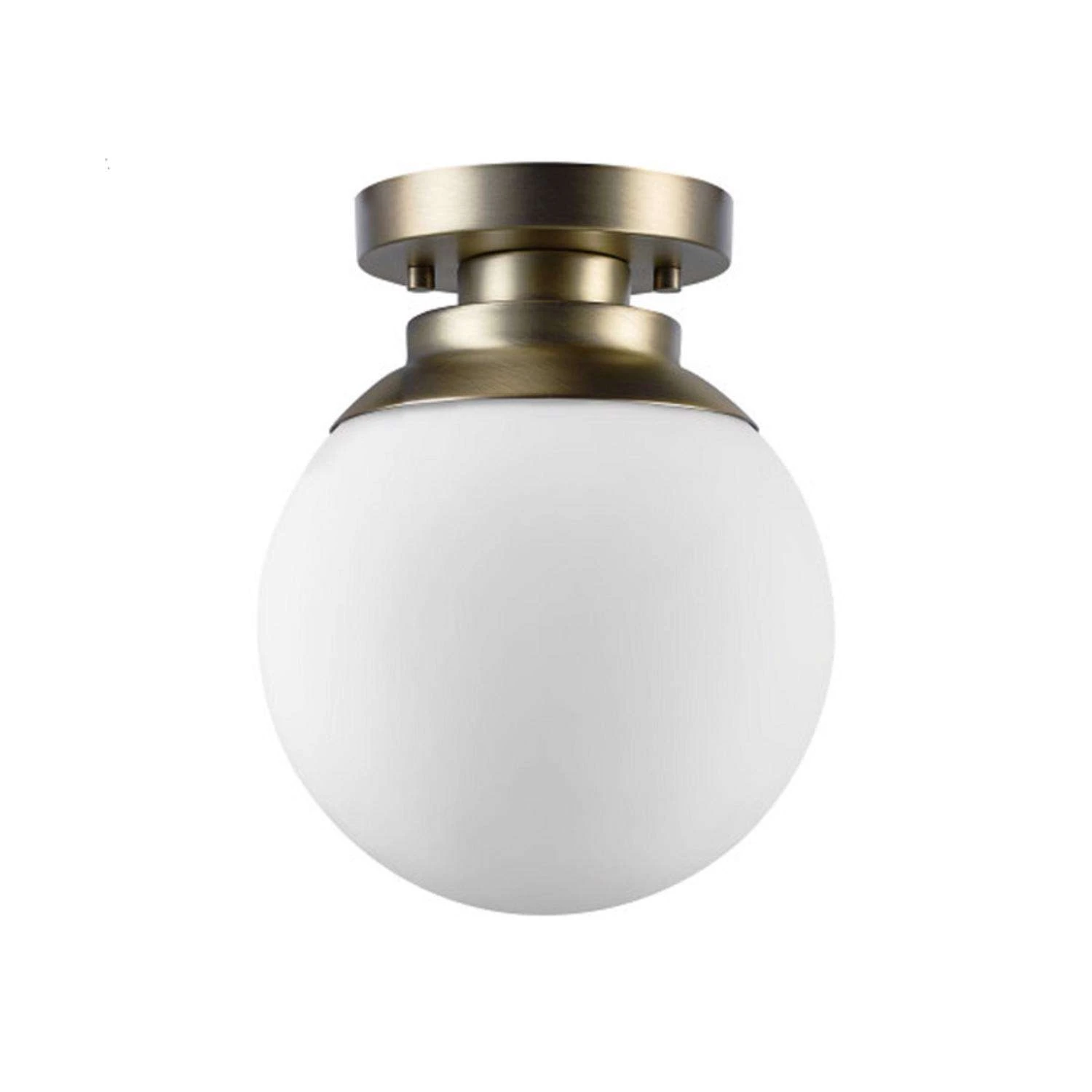 Globe Electric Portland 9.91 In. H X 8 In. W X 8 In. L Brass White Ceiling Light 1 Globe Electric Portland 9.91 In. H X 8 In. W X 8 In. L Brass White Ceiling Light