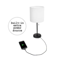 LimeLights 19.5 In. Matte White Table Lamp With Charging Outlet 8 LimeLights 19.5 In. Matte White Table Lamp With Charging Outlet -Lightify Store 57c46ff0 cdb5 4fcd af7a abfa7f1908c8
