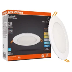 Sylvania TruWave White Disklight Retrofit Kit In. W LED Canless Recessed Downlight 16 W