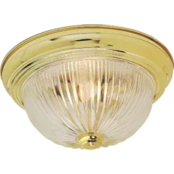 Satco Nuvo 5.5 In. H X 13.25 In. W X 13.25 In. L Polished Brass Ceiling Light
