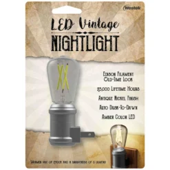 Westek Automatic Plug-in Vintage Edison Aged Nickel LED Night Light -Lightify Store 5c85824d 903f 45a1 a4c1 7d43aabc2575