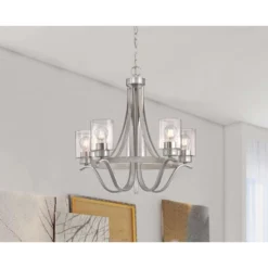 Westinghouse Barnwell Antique Ash And Brushed Nickel Silver 5 Lights Chandelier -Lightify Store 605f5eba 52c7 4162 85a4 c180ca1d4922