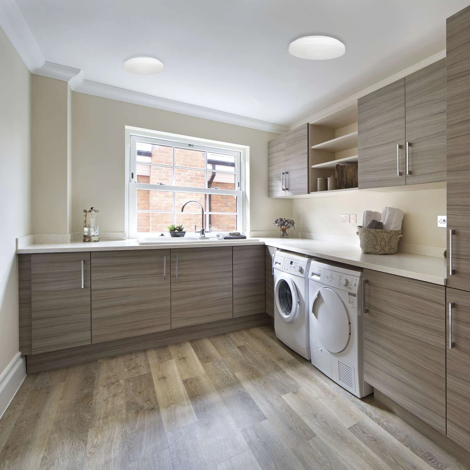 Satco Nuvo 13.78 In. H X 3.27 In. W X 13.78 In. L White LED Ceiling Light Fixture 5 Satco Nuvo 13.78 In. H X 3.27 In. W X 13.78 In. L White LED Ceiling Light Fixture - Image 5