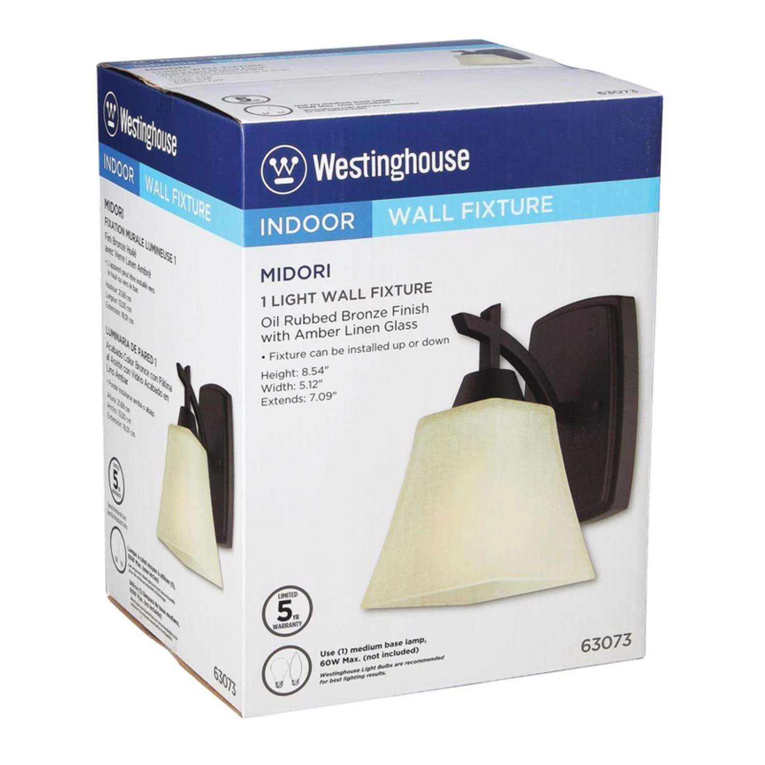 Westinghouse Midori 1-Light Oil Rubbed Bronze Wall Sconce 2 Westinghouse Midori 1-Light Oil Rubbed Bronze Wall Sconce - Image 2