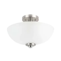 Globe Electric Hudson 8.25 In. H X 13 In. W X 13 In. L Brushed Nickel Ceiling Light