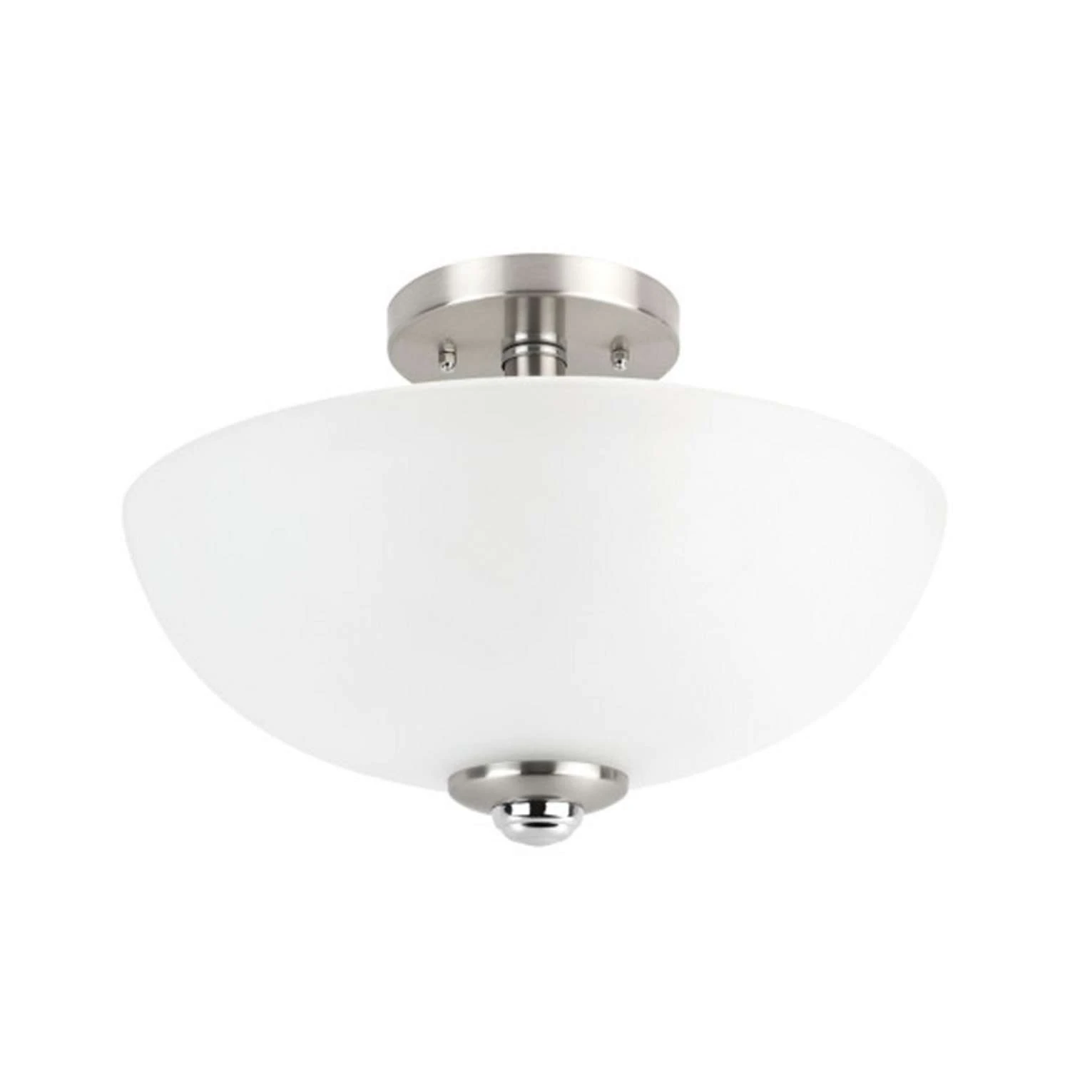 Globe Electric Hudson 8.25 In. H X 13 In. W X 13 In. L Brushed Nickel Ceiling Light 1 Globe Electric Hudson 8.25 In. H X 13 In. W X 13 In. L Brushed Nickel Ceiling Light