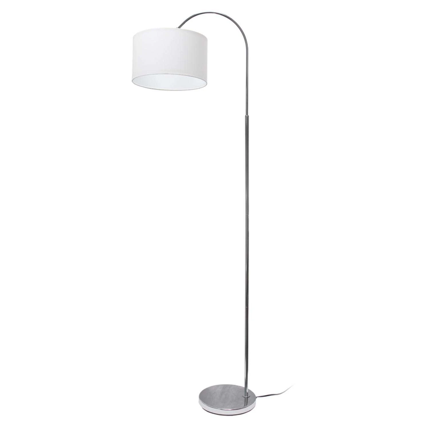 All The Rages Simple Designs 66 In. Brushed Nickel Silver/White High Arch Floor Lamp 1 All The Rages Simple Designs 66 In. Brushed Nickel Silver/White High Arch Floor Lamp