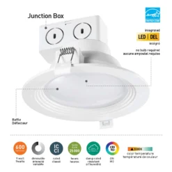 Globe Electric Value 4 Pack White 5 In. W Plastic LED Canless Recessed Downlight 60 W -Lightify Store 7262bce2 1e33 4c1c b08a 49a11ef1f62f