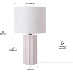 Globe Electric Doris 20 In. Concrete Beige/White Table Lamp -Lightify Store 7277772c 5fb8 4317 91ea 1495874cdc07