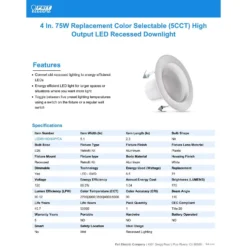 Feit Enhance Frost White 5.1 In. W Aluminum LED Dimmable Recessed Downlight 8.6 W 15 Feit Enhance Frost White 5.1 In. W Aluminum LED Dimmable Recessed Downlight 8.6 W -Lightify Store 72fdd6fe c0dd 45cd 8412 e0835b531dec