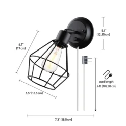 Globe Electric Verdun 1-Light Matte Black Vintage Wall Sconce -Lightify Store 73148b72 6754 4a2e 95dc cc672c83e77d