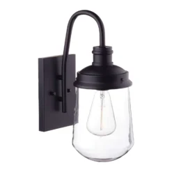 Globe Electric Edelman 1-Light Matte Black Vintage Wall Sconce