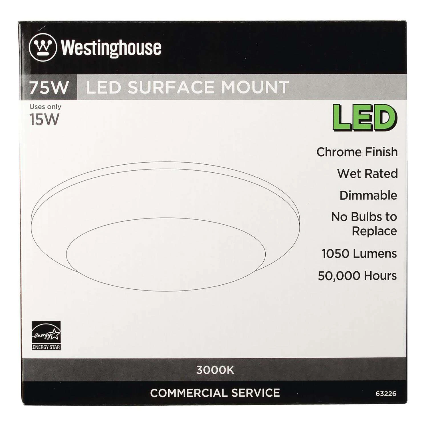 Westinghouse Chrome Metallic 5.5 In. W Steel LED Canless Recessed Downlight 15 W 2 Westinghouse Chrome Metallic 5.5 In. W Steel LED Canless Recessed Downlight 15 W - Image 2