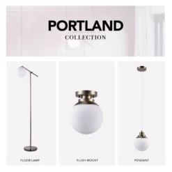 Globe Electric Portland 9.91 In. H X 8 In. W X 8 In. L Brass White Ceiling Light 10 Globe Electric Portland 9.91 In. H X 8 In. W X 8 In. L Brass White Ceiling Light -Lightify Store 7a880956 838b 4e79 b663 d92067341a7b